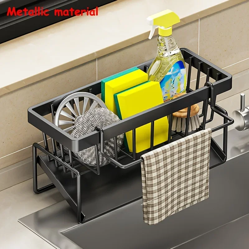 kitchen shelf! Cloth storage and drainage rack, non perforated household seasoning rack, sink faucet sink rack~kitchen supplies