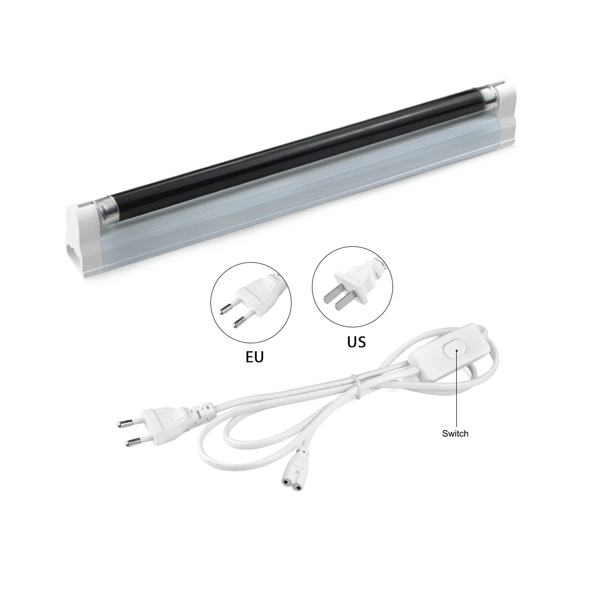 220V 110V 6W 8W Ultraviolet Lamp UV Black Light Blue Quartz Lamp T5 Tube Blacklight UVA Fluorescent Party Cosmetic Money Detect