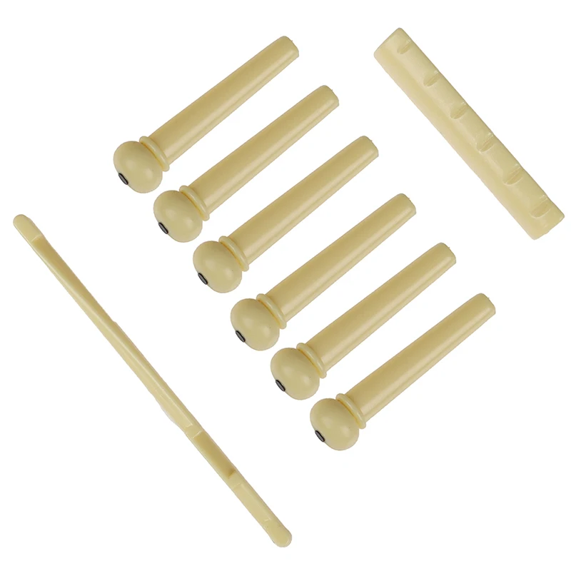 Portable 6-String Guitar Bridge Pins Saddle Nut Acoustic Cattle Tailpiece Plastic Guitar Accessories For Acoustic Guitar Quality