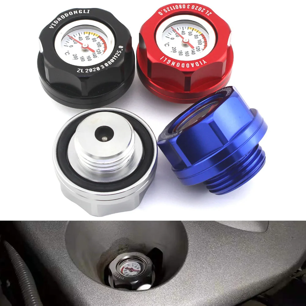 Aluminum Fuel Tank Cap Fuel Tank Cap Engine Oil Filler Cap With Oil Temperature Gauge For Honda For Toyota For Nissan For Suzuki