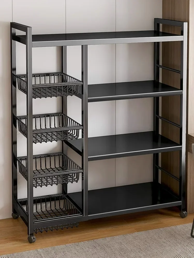 Kitchen shelves, floor-to-ceiling multi-layer vegetable storage shelves, household multi-functional sundries, shelves against