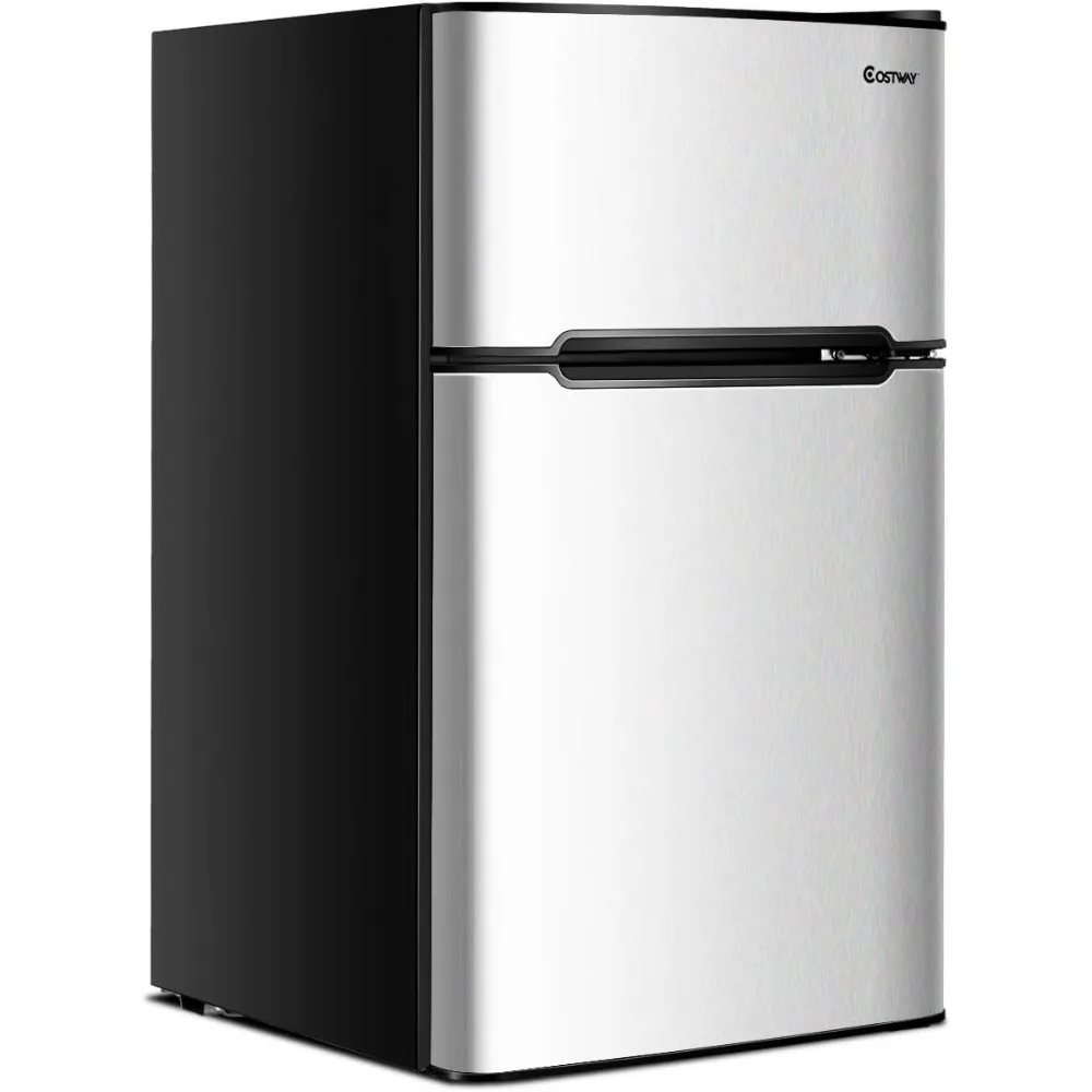 

Compact Refrigerator, 3.2 cu ft. Unit 2-Door Mini Freezer Cooler Fridge with Reversible Door, Removable Glass Shelves, Mechanic