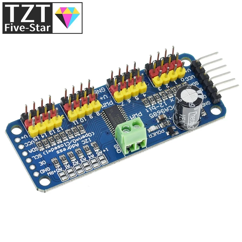 TZT 1/3PCS 16-Channel 12-bit PWM/Servo Driver - Antarmuka I2C - PCA9685 untuk Arduino Raspberry Pi DIY Servo Shield Module