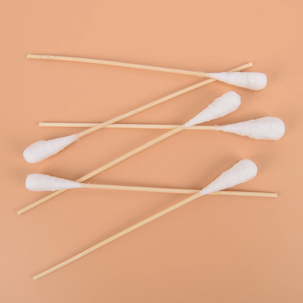 20pcs 20cm Wood Cotton Swab Health Medical Clean Sticks Buds Wood Cotton Head