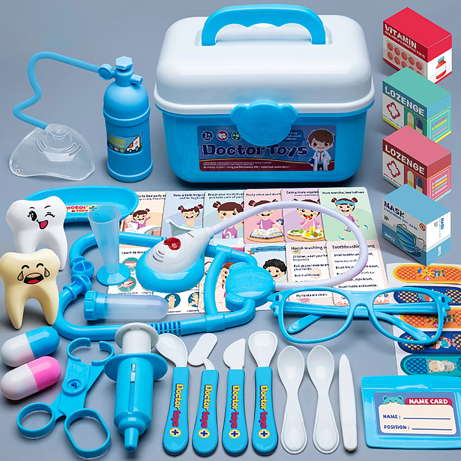 Children's doctor toy set, toolbox, medical play, neglecting injections, stethoscope, etc., medical tool toys