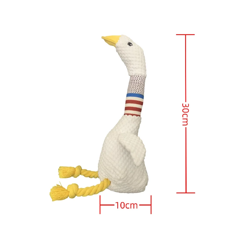 Jouet sonore coule en peluche pour chien de compagnie, oie blanche, mars grossier, degré de morsure de velours, longue présidence, canard ked, fournitures pour chiens, nouveau