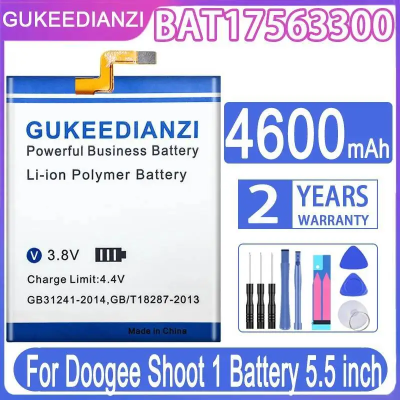 

Для Doogee Shoot 1 5,5-дюймовый безопасный аккумулятор для мобильного телефона BAT17563300, 4600 мАч