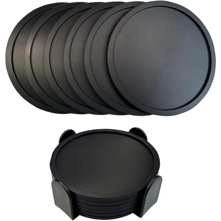 

6 Pieces Silicone Coasters Cup Coasters for Drinks Heat Resistant Glass Cushion Coffee Coaster for Table Desk Kitchen Office Ba