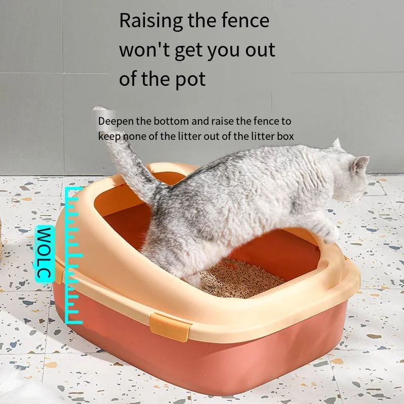 Open Cat Litter Box kitten Litter Container Large Capacity pet toilet tray cat Sandbox With Scoop indoor Pet Cleaning Supplies