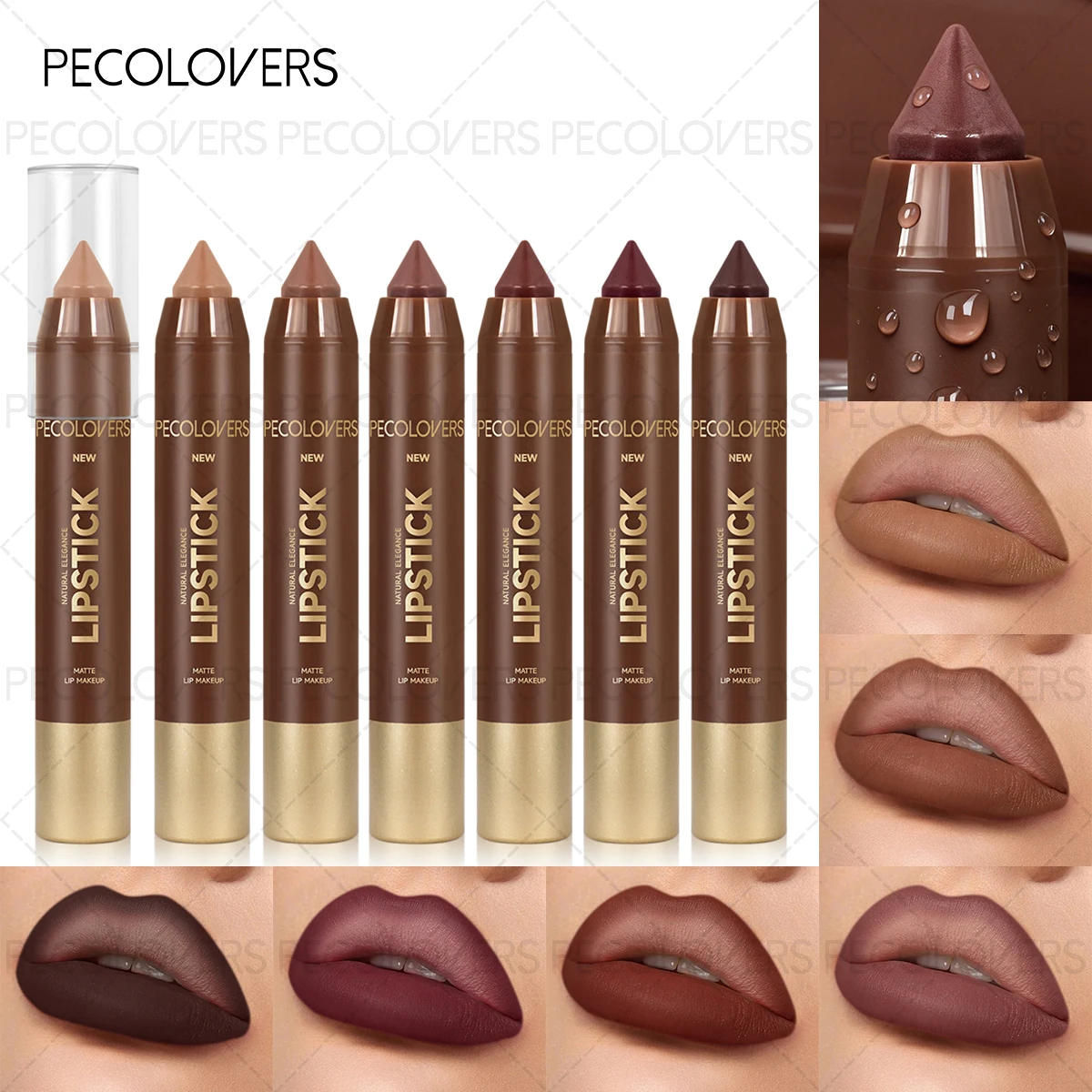12 Pcs/SET Elegance Matte Lip Liner & Lipstick Pen, Long-lasting Non-sticky Waterproof for Precisely Depicting Lip Lines, Gift