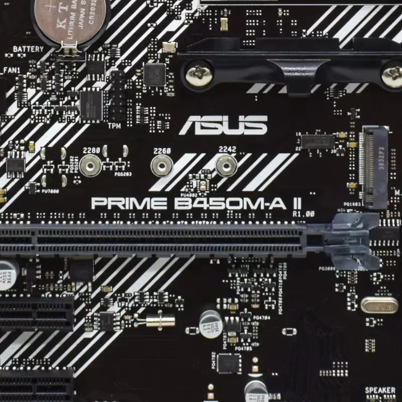 Imagem -04 - Asus-prime ii Placa-mãe Usada Amd B450 Soquete Am4 Suportes para Ryzen 3600 Micro Atx Ddr4