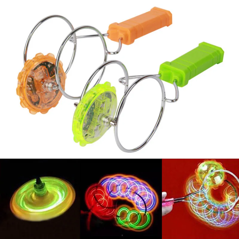 1 Pcs Light-up Magnetic Gyro Wheels Funny Flashing Light Spin Toy for Kids Mini Funny Children Kid Light-up Magnetic Gyro