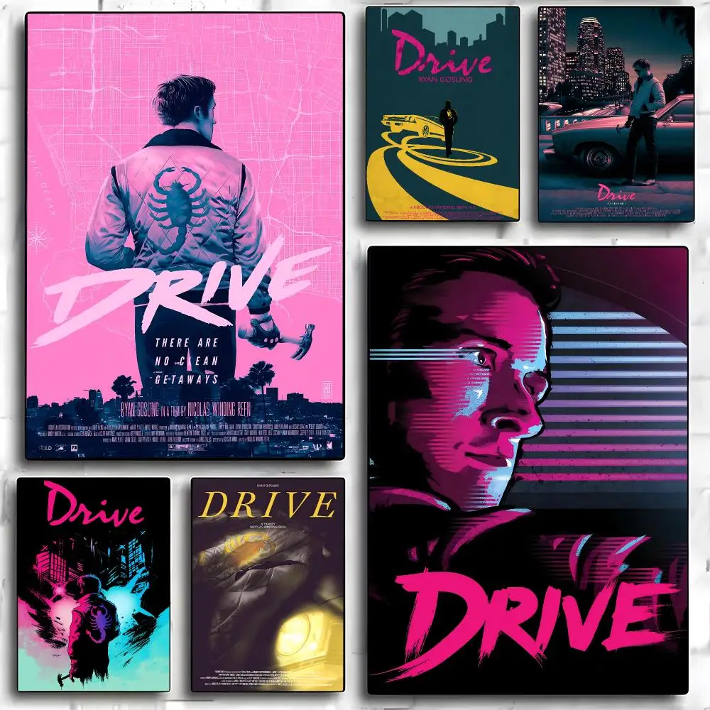 Drive Ryan Gosling Movie Poster HD Art Sticky Wall Room Decor Home Waterproof Home Living Bar Aesthetic Decoration