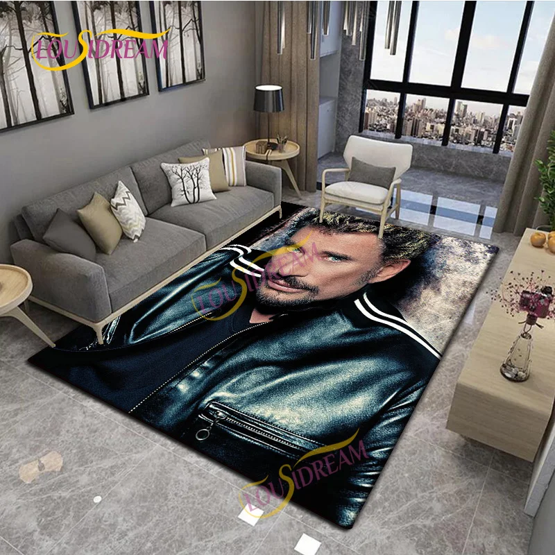 3D printing classic French singer Johnny Hallyday Soft Play Home bedroom kitchen bathroom doormat non-slip carpet