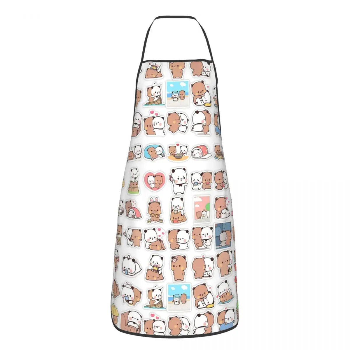 Bubu Dudu Panda Bears Cartoon Aprons Chef Cooking Tablier Waterproof Bib Kitchen Cleaning Pinafore for Women Men Gardening