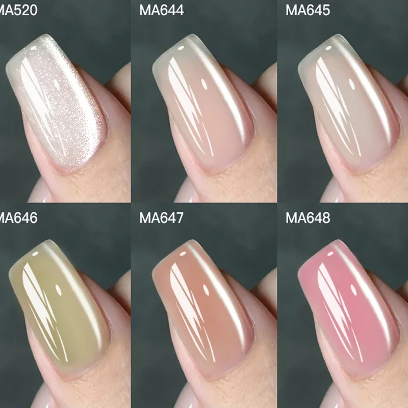 MEET ACROSS 7ml Water Light Cat Magnetic Gel Nail Polish Jelly Glass Magnetic Soak Off UV Gel LED Nail Art Varnish Manicure