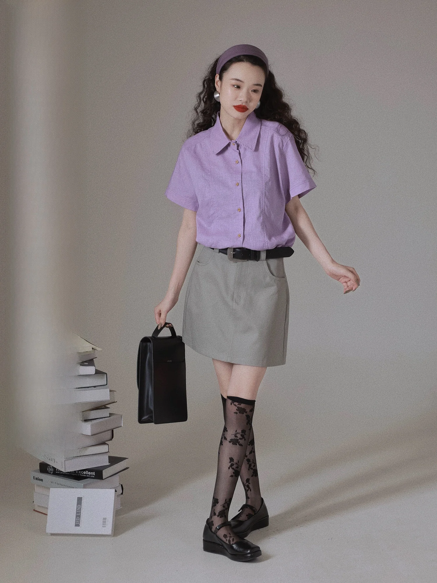 

Юбка женская IVY YANG с высокой талией, А-силуэт, повседневная, для работы, однотонная, простая, из хлопка