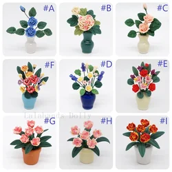 1:12 Dollhouse Miniature Flower Potted for Green Plant In Pot Doll House Furniture Home Decor Simulation Potted Plants