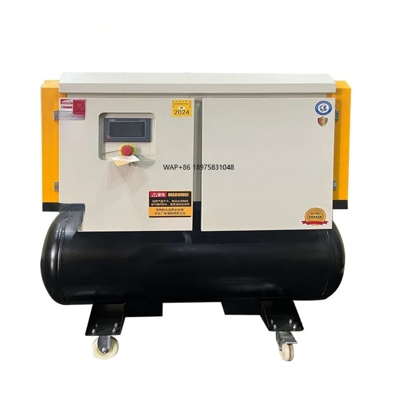 7.5KW PLC-Controlled Multifunctional Screw Air Compressor 50HZ Stationary Pump Air Cooled Sandblasting Well Digging Road