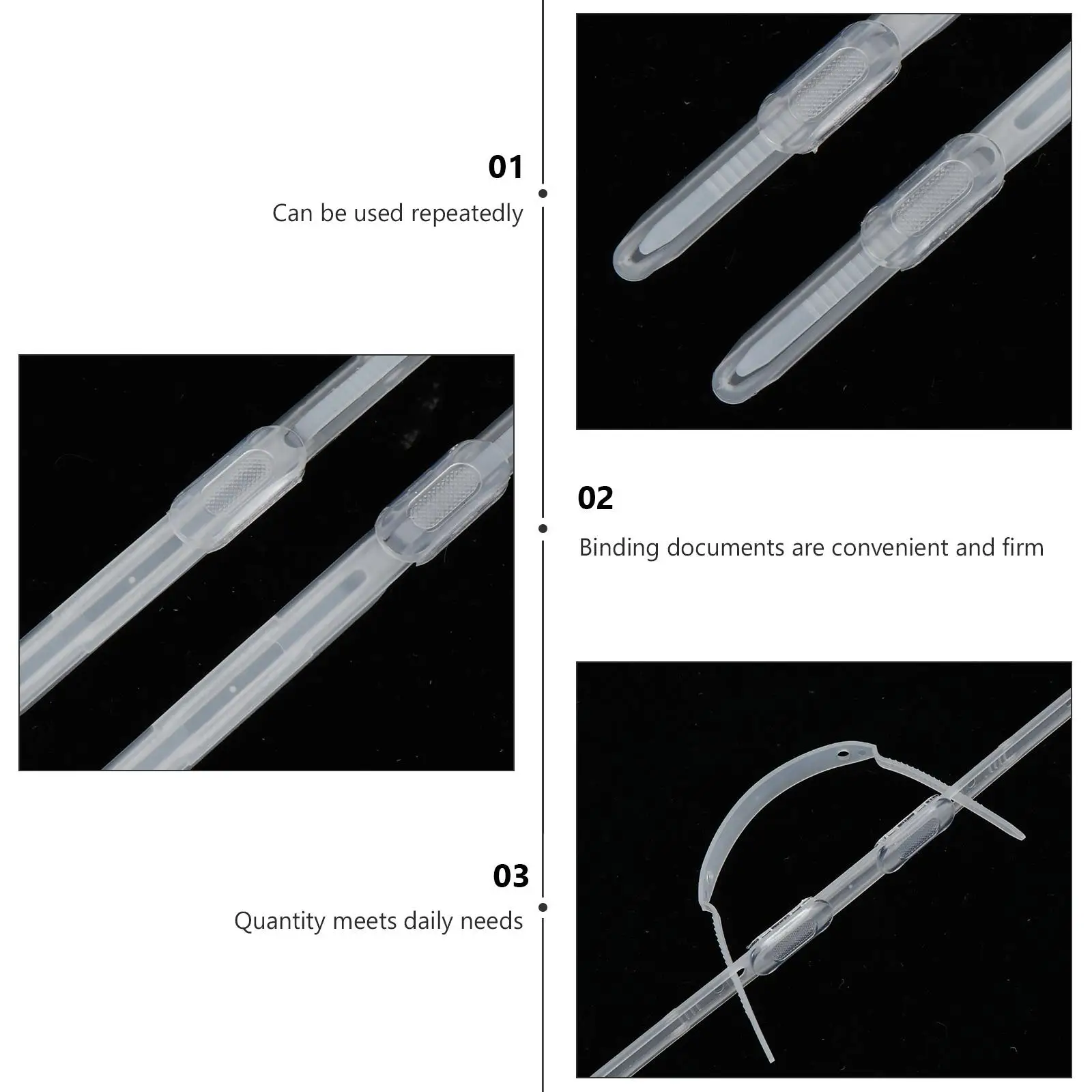 20 PCS Plastic Binder Paper Fasteners Clip Bookbinding Clips for School Practical Office Loose-Leaf