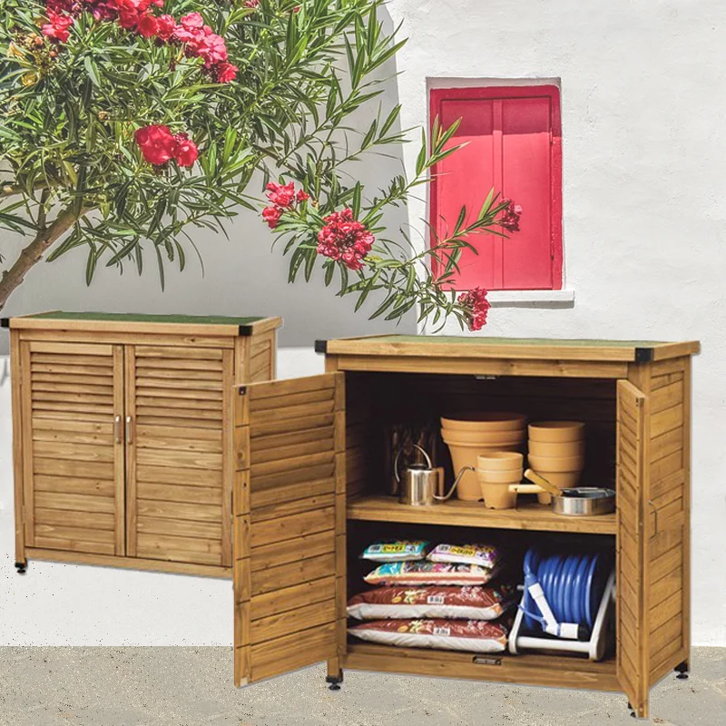 Wooden Garden Tool Sheds Box Cabinet Wood Outdoor Storage Shed