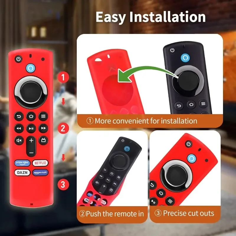 Silikon-Schutzhülle für Amazon L5B83G Fire TV Stick 4K MAX/4K Fernbedienung, sturzsicher, staubdicht, leuchtende Hülle – Detail 5
