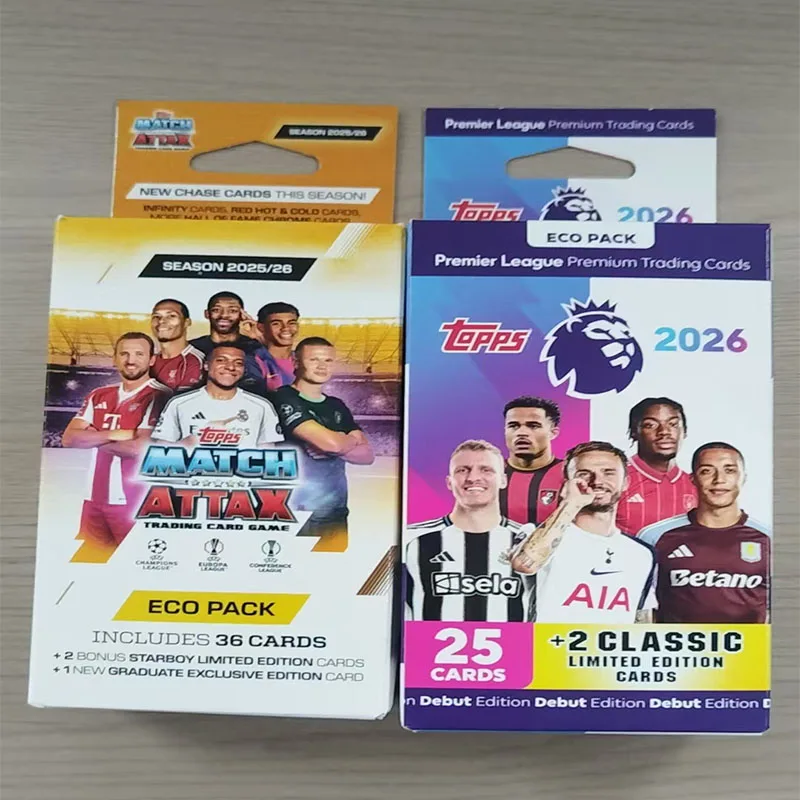 Nuevas Tarjetas Coleccionables de la Premier League 2026 Topps, Paquetes de Refuerzo de Tarjetas de Fútbol, Edición Limitada Oficial con Tarjetas Raras