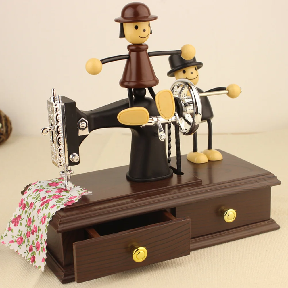 

1Pcs Nostalgic Sewing Machine Music Box Smooth Surface Cute Collector's Item for Any Occasion Great Desktop Decoration