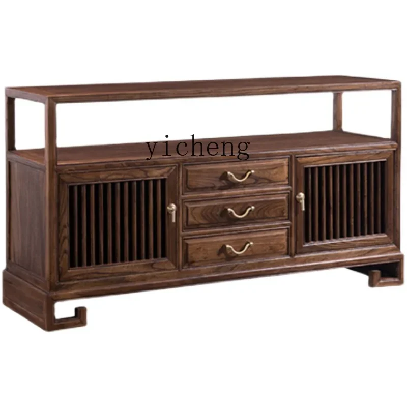 black walnut side cabinet solid wood kitchen living room porch locker elm locker