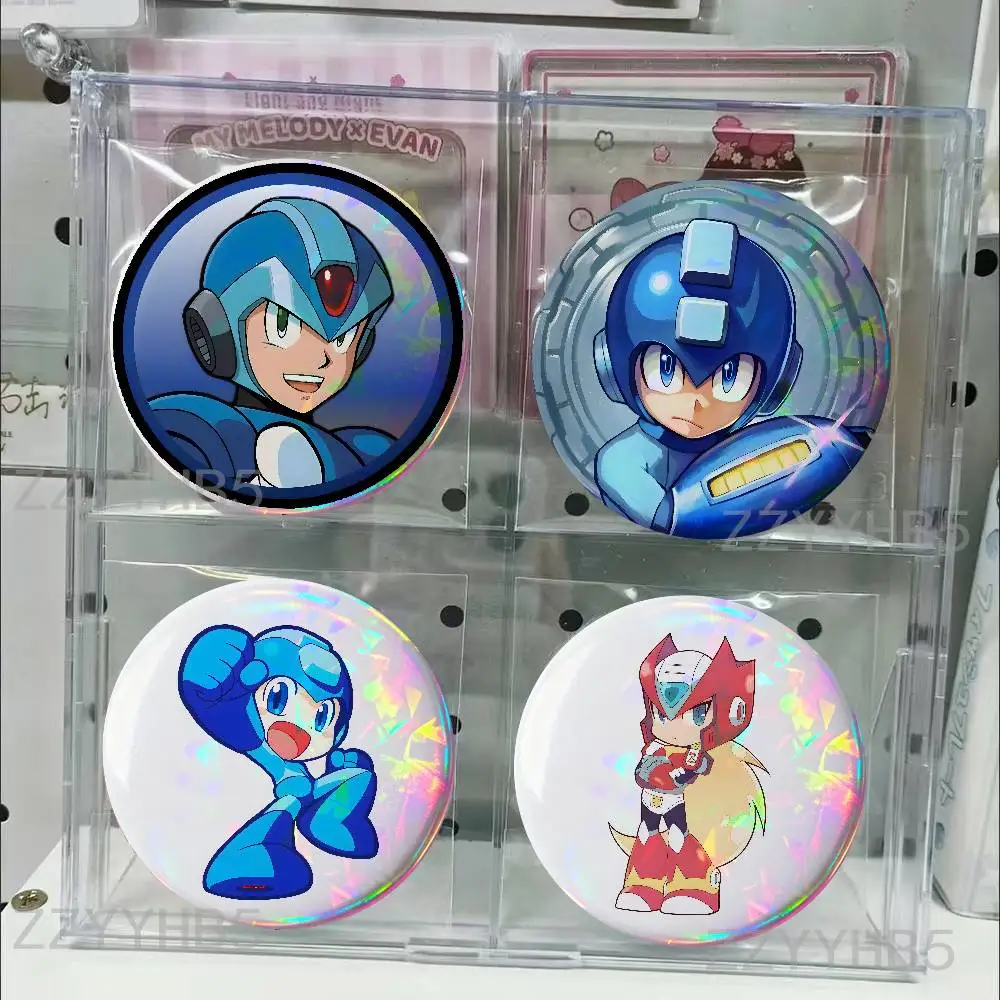 M-Megaman X Game Tinplate Pins Round Handmade Brooches for Backpack Accessories Collection Badge 58mm 44mm 32mm 75mm 25mm