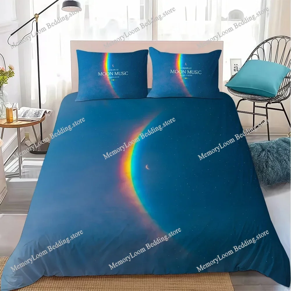 Rock Band C-Coldplay Moon Music Duvet Cover Set Home Style Bedding Soft Laundry Cotton Bed Student Dormitory Gift Home Textile96