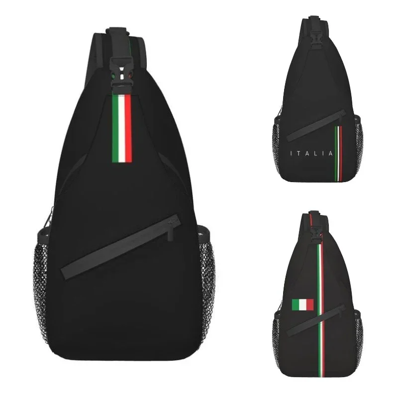 Casual Minimalist Italy Flag Sling Crossbody Backpack Men Italian Pride Shoulder Chest Bags for Hiking