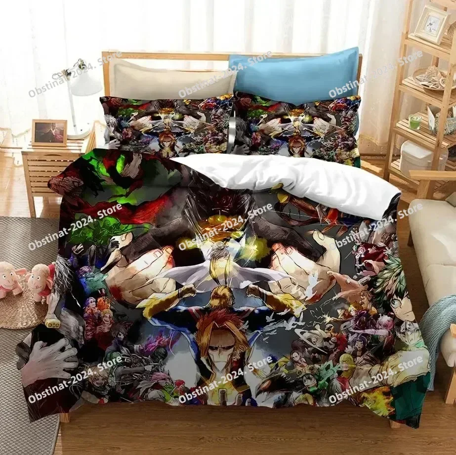 Anime My Hero Academia 3D Printing Comforter Bedding Set,Duvet Cover Quilt Cover Pillowcase,King Queen Size Bedding Set Kid 032