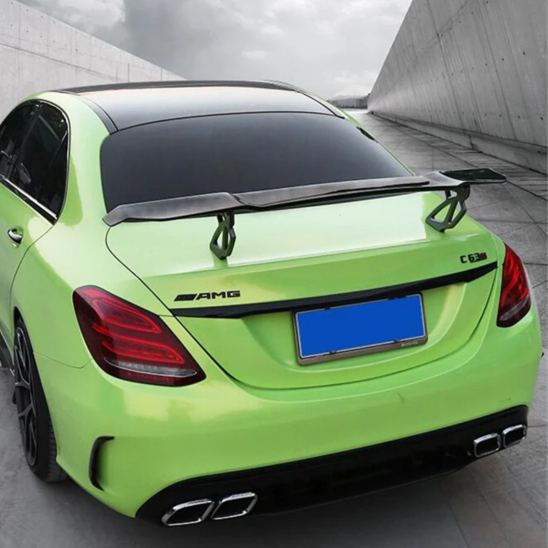 For Benz C-class W212 Real Carbon Fiber Universal Gt Spoiler W176 W117 Car Trunk Rear Wings Tail FIN Lip Accessory 2000-2021