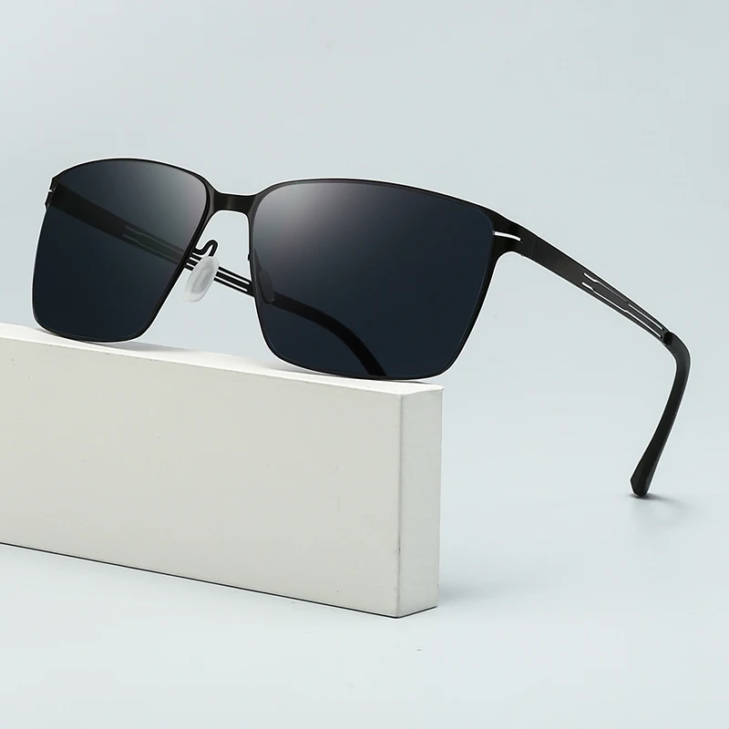 New Sunglasses Fashionable Metal Ultra Light Men Square Driver Driving Sunglasses 5138