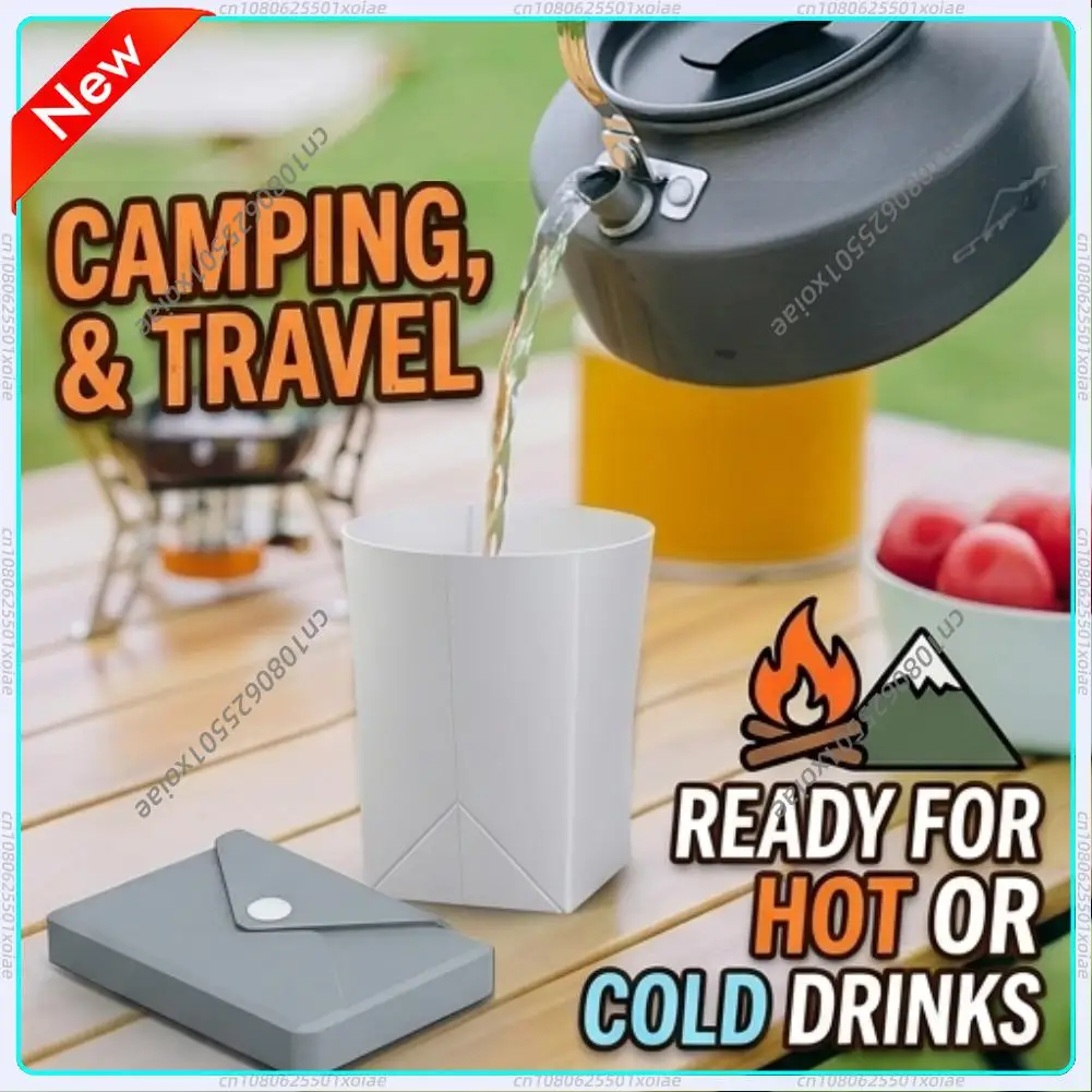 

Expandable Silicone Water Cup Collapsible Travel Mug Foldable Coffee Bottle with Lid Heat Resistant for Outdoor Camping Gear