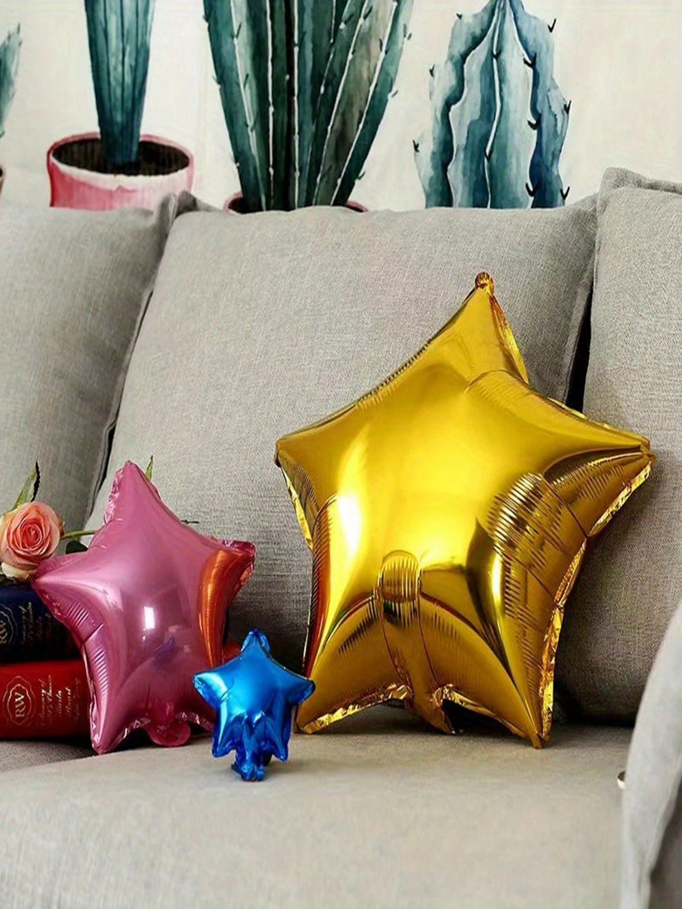 10 Stück 18 Zoll Stern-Folienballons Metallische Aluminium-Mylar-Ballons für Hochzeits- und Partydekoration Glänzende Pentagramm-Ballons – Detail 9