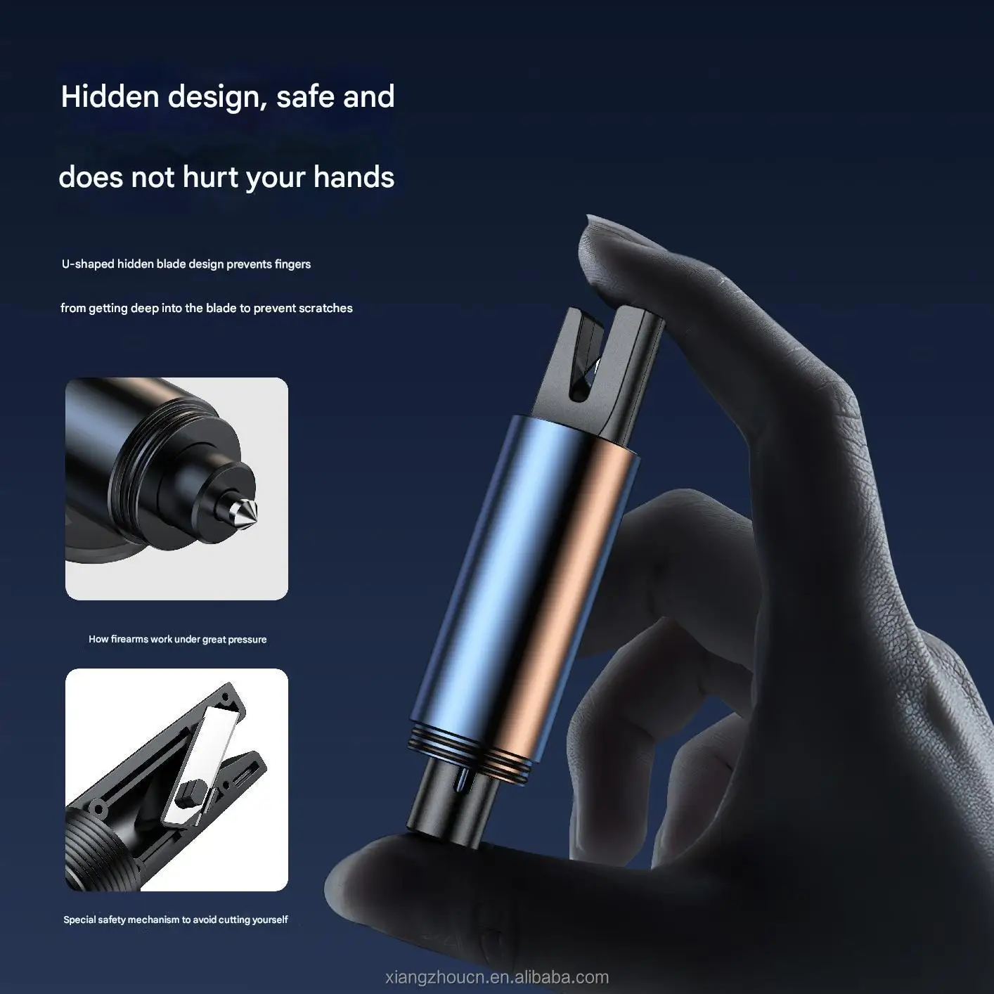 Martello di sicurezza per auto Taglierina per cintura di sicurezza Interruttore per finestre multifunzionale in acciaio inossidabile Mini martello di sicurezza per auto di emergenza portatile