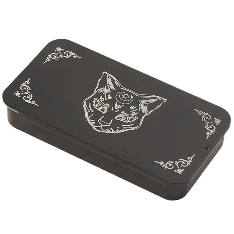 Tarot Cards Storage Box Decorative Gift Case Small Trinkets Box Iron Tarot Card Storage Case Divination Storage Box R66E