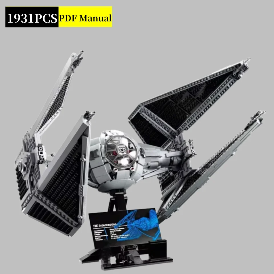 2025 novo moc 75382 espaço shuttle tie interceptor 1931 pçs bloco de construção conjunto modelo brinquedo diy presente aniversário das crianças