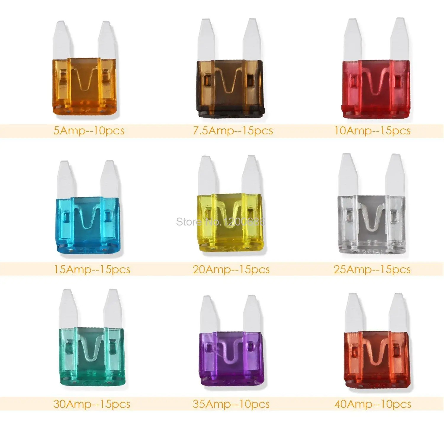 Small Blade Car Fuse Automotive Replacement Fuse Puller Included