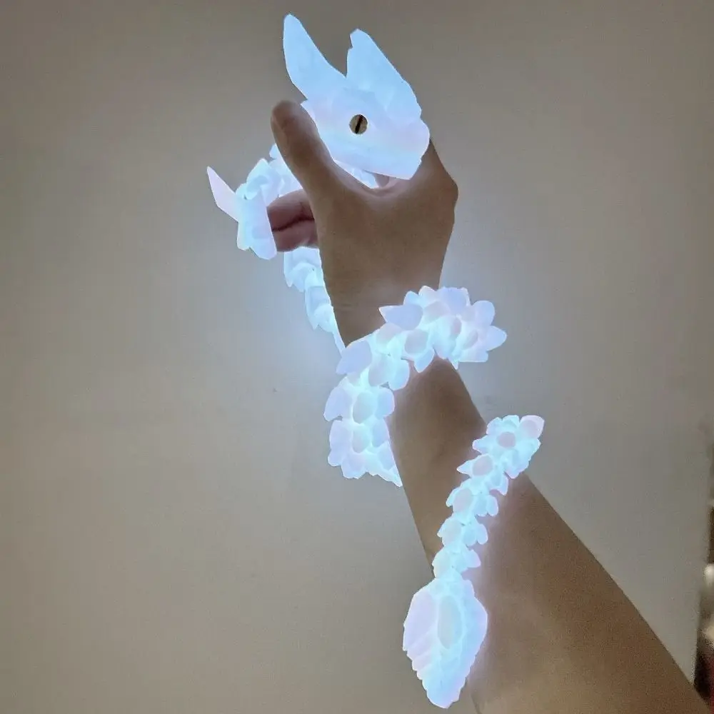 

Luminous 3D Printed Horned Dragon Simulation Glow in The Dark Dragon Figurine PLA Multicolor Multi-jointed Dragon Ornament