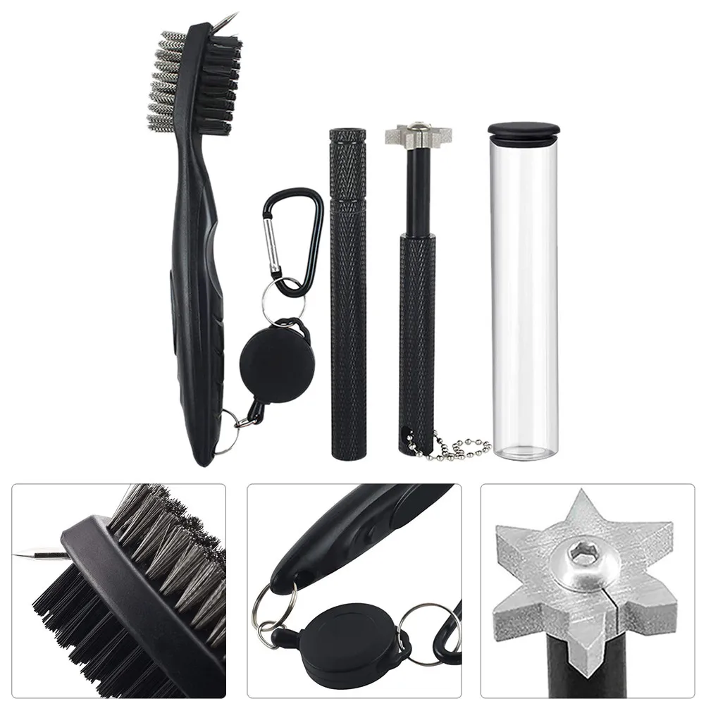 Golf Club Groove Sharpener with Nylon and Steel Bristles Durable Cleaning Tool for Clubs and Balls