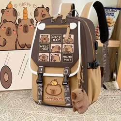 Capybara Backpack Cute Backpack Plush Schoolbag Cartoon Soft Funny Animal Large Capacity Stuffed Unisex Y2K Aesthetic Backpacks