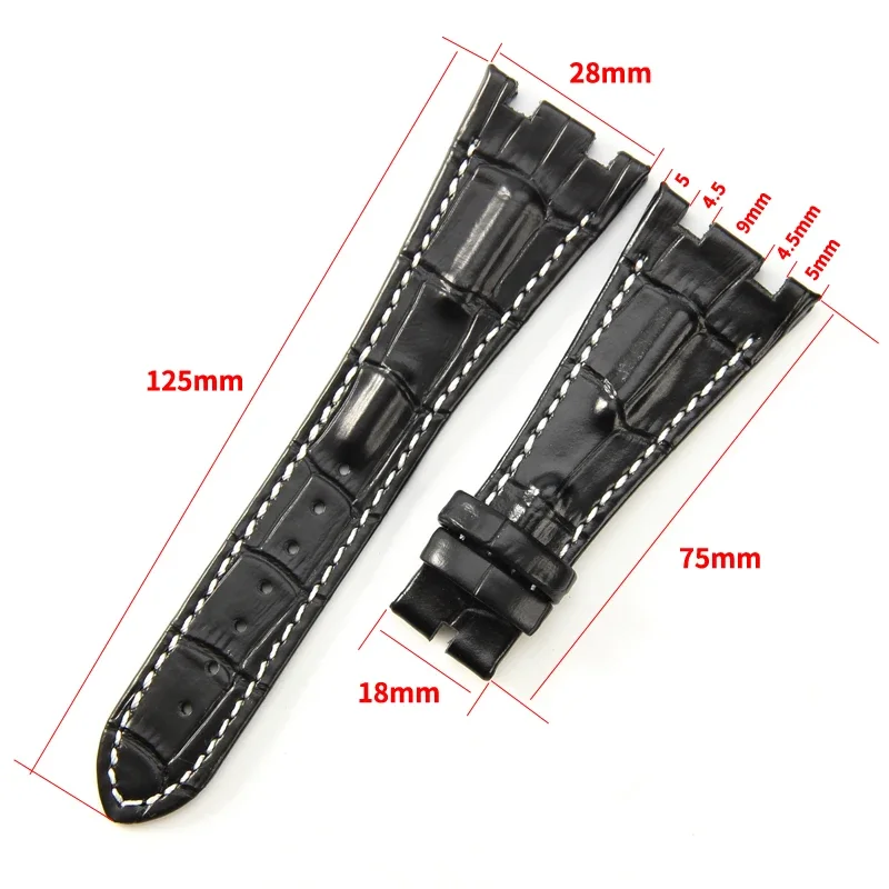 Durable Cow Leather Watchband for Audemars Piguet Royal Oak Offshore Ap15710 15703 15706 26470 26170 26133 Sweatproof Folding