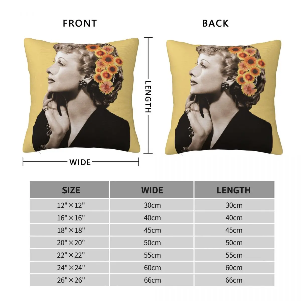 Lucille Ball Floral Pillowcase Polyester Linen Velvet Creative Zip Decor Throw Pillow Case Room Cushion Cover Wholesale