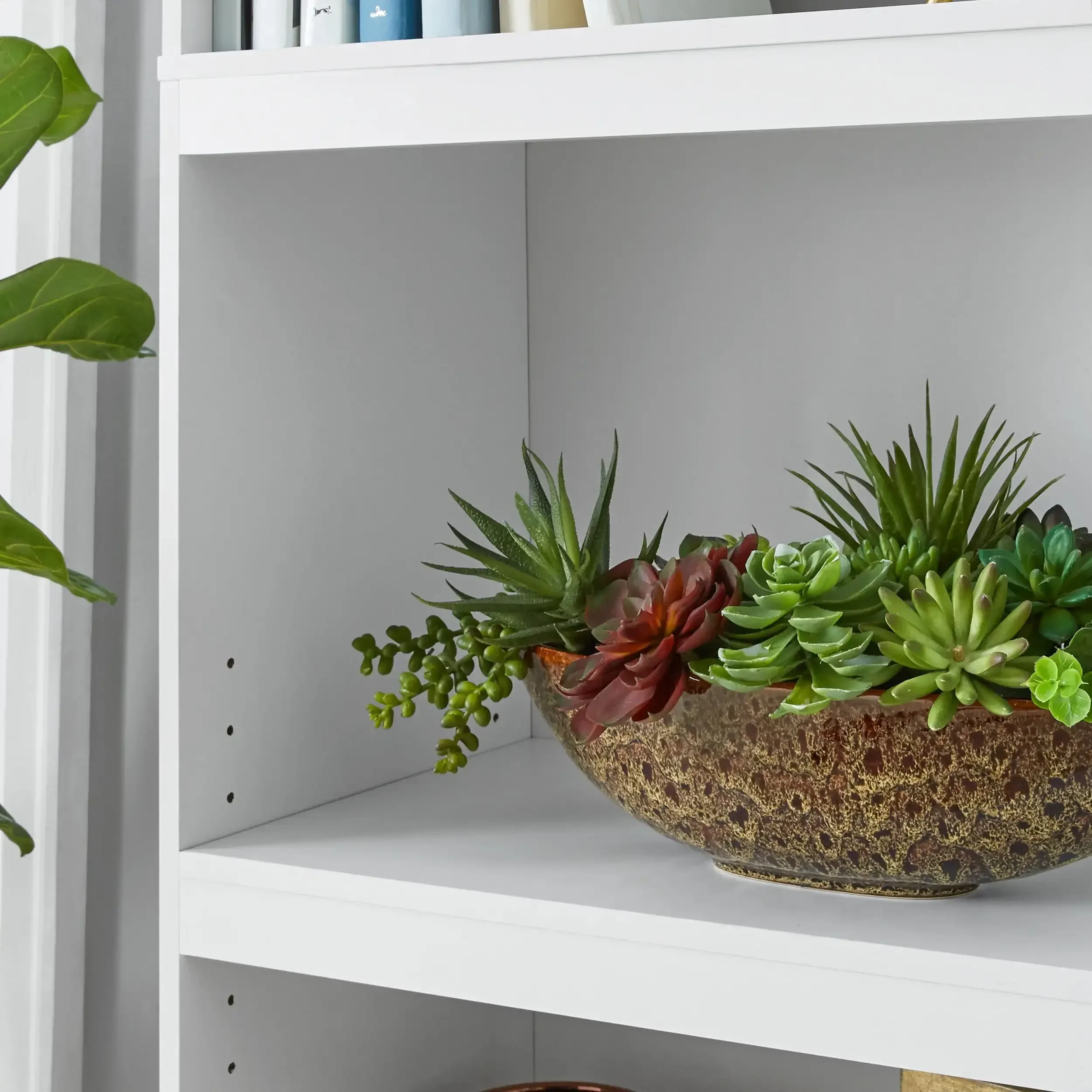 Ingelijste boekenkast met 5 planken, wit