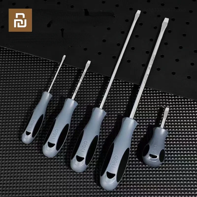 Youpin Deli Screwdriver Cross Strong Magnetic Plus Large Screwdriver High Hardness S2 Oil Proof Screw Driver Set Machine Tools