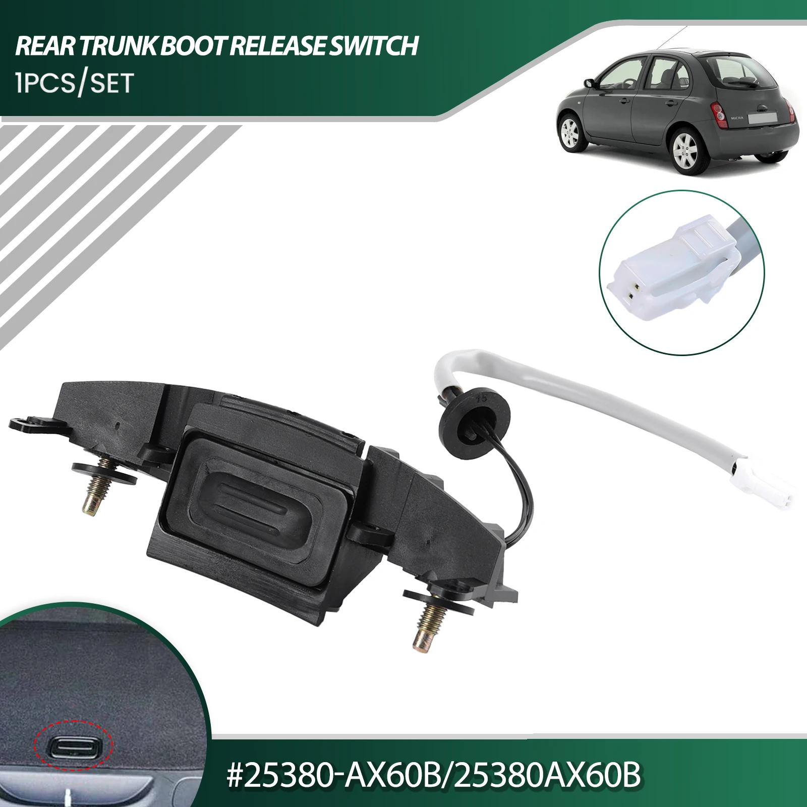 Tailgate Switch Boot Lid Tailgate Trunk Opener Switch 25380-AX60B For Nissan Micra K12 02-10 25380AX60B 25380-AX600 25380-AX610