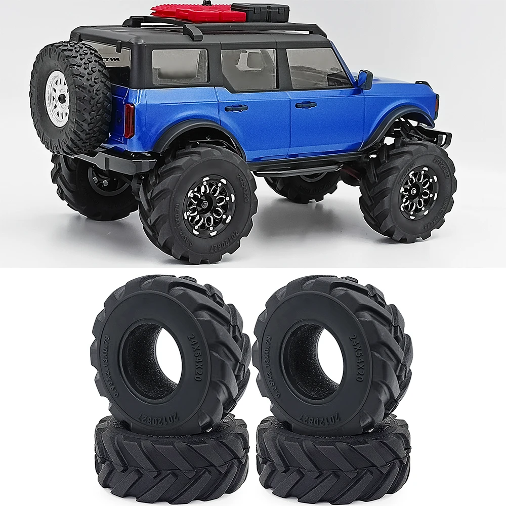 Opony do kół gumowa o średnicy 4 szt. Do 1/18 1/24 Trx4m SCX24 FCX24 zdalnie sterowany samochód gąsienicowy cześć zapasowa